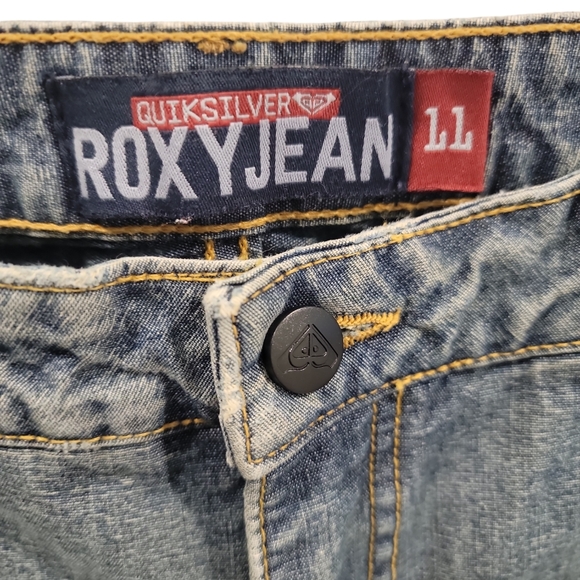 Quicksilver Roxy Vintage 90's Jeans Flared Size 11 Juniors Light Wash Blue - Picture 4 of 12